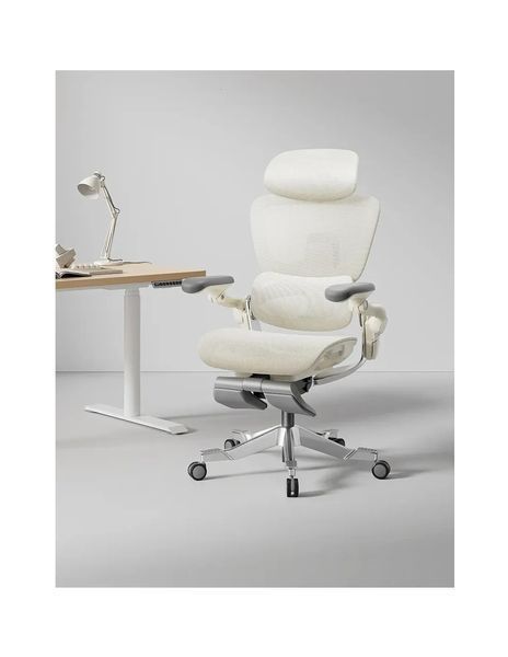 Ергономічне крісло HINOMI H2 PRO CREAM WHITE, з підставкою для ніг 03424-2 фото
