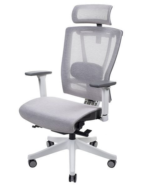 Крісло ERGO CHAIR 2 MESH WHITE, ергономічне, бежеве 02019 фото