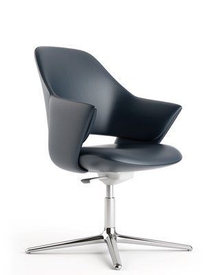 Конференц-крісло KRESLALUX ZENN DARK BLUE, шкіряне 03285 фото