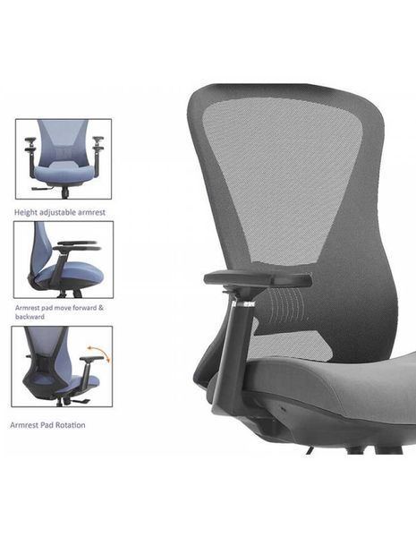 Ергономічне крісло KRESLALUX K2-BH BLACK 03064 фото